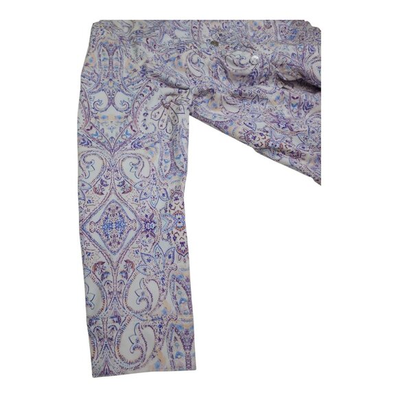 Chicos Paisley Button-Up Blazer Jacket Womens Size 3 16/18 Long Sleeve Stretch - Picture 9 of 15